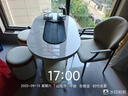 宜品蘭灣2025新款奶油風(fēng)小型家用陽(yáng)臺巖板茶桌椅燒水壺一體現代簡(jiǎn)約泡茶臺 「雪山白巖板」1雙彎椅2甜筒凳 長(cháng)100*寬60*高75cm 曬單實(shí)拍圖