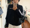 adidas休閑舒適三條紋立領(lǐng)夾克外套男裝秋季阿迪達斯官方輕運動(dòng) 黑色/白(推薦選大一碼) M 曬單實(shí)拍圖
