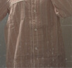 無(wú)印良品（MUJI）女式 無(wú)側縫雙層紗織 睡衣 家居服套裝  粉紅色條紋5A L 曬單實(shí)拍圖