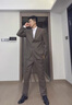 callisto【全羊毛 美拉德系列】春秋男商務(wù)休閑西服西褲套裝氣質(zhì)宴會(huì )禮服 咖啡色 50 B【西服上衣】 曬單實(shí)拍圖