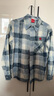 查爾斯桃心格子襯衫長(cháng)袖美式復古襯衣休閑情侶透氣外套 藍白格 XS 曬單實(shí)拍圖