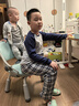 貓人兒童睡衣男童春秋款純棉小孩長袖中大童家居服套裝 眼鏡大熊 150 曬單實拍圖