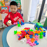 LALAPLAY兒童拼插大顆粒軟積木3到6歲男女孩積木益智拼裝玩具智力DIY大塊 軟插積木98塊【黃鴨收納桶】 創(chuàng  )想家軟插積木送教程手冊 曬單實(shí)拍圖