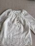 對(duì)白萊賽爾重工刺繡蕾絲白襯衫女2025夏季新款高級(jí)感小眾長袖襯衣 月光白 M 曬單實(shí)拍圖