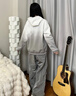 NASAMITOO美式潮牌連帽衛(wèi)衣男女款秋季休閑寬松漸變情侶上衣青少年時尚帽衫 淺灰（BA21） L （推薦體重120-150斤） 曬單實拍圖