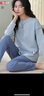歐迪芬（Ordifen）女士睡衣女100%純棉春秋季圓領(lǐng)長(cháng)袖長(cháng)褲25年新款舒適可外穿家居服 曬單實(shí)拍圖