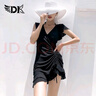 DK游泳衣女小胸保守遮肚顯瘦韓國ins風(fēng)性感連體度假沙灘裙溫泉泳裝 曬單實(shí)拍圖