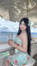 九寸陽光純欲性感荷葉邊碎花吊帶連衣裙女夏海邊度假氛圍感露背開叉沙灘裙 圖片色 M /推薦體重95-105斤 曬單實(shí)拍圖