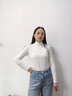 婷美（GRACEWELL）半高領(lǐng)女士打底衫女秋冬季內搭長(cháng)袖修身高彈打底內衣薄款上衣QS 曬單實(shí)拍圖