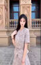 ELASMIN高端品牌羊毛西裝套裙女2025春季名媛粗花呢兩件套 卡其色_西裝+半裙 S 曬單實(shí)拍圖