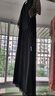 玖姿·安娜蔻優(yōu)雅淑女風(fēng)碎花收腰抽褶輕薄中長(cháng)連衣裙女2024夏款 花黑 M 曬單實(shí)拍圖