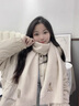 玖慕（JIUMU）純羊毛圍巾女秋冬季加厚保暖可愛送女生教師禮物圍脖披肩禮盒 椰奶米-兔子 曬單實(shí)拍圖