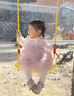 G.DUCKKIDS小黃鴨童裝女童連衣裙春秋兒童裙子公主裙女孩蓬蓬蛋糕裙生日禮服 粉色 110 建議4~5歲【100-110cm】cm 曬單實(shí)拍圖