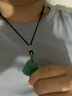 芳妮兔翡翠玉石貔貅吊墜掛繩掛脖女觀(guān)音玉佛牌高端掛繩男編織繩項鏈繩子 豆青翡翠掛繩-黑色 曬單實(shí)拍圖
