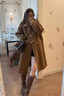 RHUDE FOG品牌女裝韓版復古雙面羊毛呢外套女2025冬季新款時(shí)尚高級感牛角扣 咖色 M 曬單實(shí)拍圖