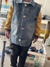 G.duck小黃鴨童裝牛仔馬甲男童外套春秋新款兒童衣服男寶寶外穿夾克背心 懷舊藍 110 建議100-110cm4-5歲 曬單實(shí)拍圖