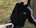 adidas休閑舒適三條紋立領(lǐng)夾克外套男裝秋季阿迪達(dá)斯官方輕運(yùn)動 黑色/白(推薦選大一碼) XL 曬單實(shí)拍圖