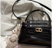 CHARLES&KEITH鱷魚紋凱莉包手提斜挎婚包包女包生日禮物CK2-50270880-1 Black黑色 S 曬單實拍圖