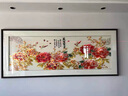 瑪朵維汀手工蘇繡掛畫(huà)花開(kāi)富貴大幅橫版牡丹新中式書(shū)房臥室客廳沙發(fā)裝飾畫(huà) 畫(huà)芯尺寸160*60cm 帶框195*85cm 曬單實(shí)拍圖