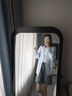 UR2025春季新款女裝微褶肌理感寬松長(zhǎng)袖開襟襯衫UYY250014 粉藍(lán) (偏寬松) S 曬單實(shí)拍圖