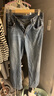 MO&Co.牛仔褲夏重工三合一紡紗棉質(zhì)高腰闊腿褲MBE2JEN027 牛仔藍(lán)色 L /L 曬單實(shí)拍圖