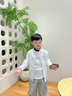 POLOWALK新品2024秋季男童牛津紡長(cháng)袖襯衫大童休閑潮流學(xué)院風(fēng)兒童上衣 白色 130 曬單實(shí)拍圖