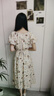 謎秀法式碎花連衣裙女2025夏季新款V領(lǐng)度假風設(shè)計感收腰溫柔長裙子 杏底紅花 L 曬單實拍圖