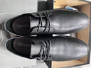 DQGECCO高端品牌輕奢男鞋簡(jiǎn)約百搭男士商務(wù)休閑皮鞋真皮軟底手工正裝皮鞋 黑色系帶四季款 41 (255mm) 曬單實(shí)拍圖