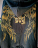 BOY LONDON【燦若繁星】秋情侶外套重工連帽開(kāi)衫衛衣N06904 黑色七彩翅膀 L 曬單實(shí)拍圖