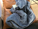 小米寶寶生態(tài)鏈電熱蓋毯蓋腿披肩家用辦公室單人暖身毯可水洗加熱被子褥子 灰色【法蘭絨+豆豆絨】 雙溫雙控 80cm*55cm 曬單實(shí)拍圖