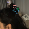 法式簡約大號波浪抓夾女高級感鯊魚夾2025新款后腦勺盤發(fā)頭飾蝴蝶 藍粉小狗抓夾 曬單實拍圖
