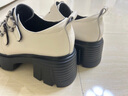 星期六黑色真皮單鞋7CM厚底樂(lè )福鞋女2026新款春秋制服JK鞋英倫風(fēng)小皮鞋 米白色 37 曬單實(shí)拍圖