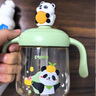 貝親兒童牛奶杯1-3歲寶寶喝水喝奶PPSU直飲奶瓶雙吸管水杯 綠色330mL 曬單實(shí)拍圖