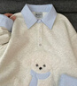 佐敘刺繡毛絨小狗假兩件衛衣女韓系寬松學(xué)院風(fēng)拼接襯衫polo領(lǐng)長(cháng)袖上衣 花灰色 M （80-100斤） 曬單實(shí)拍圖