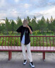 主意范（ZHUYIFAN）胖子超大碼休閑襯衫男士短袖夏季寬松大碼冰絲學(xué)生外套襯衣套裝 黑色 XL (175) 125-145斤 曬單實(shí)拍圖