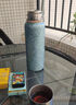 米藍(lán)純鈦保溫杯男燜茶杯悶泡茶杯茶水分離車載禮盒 內(nèi)外純鈦隕花藍(lán)+杯套禮盒 500ml 曬單實(shí)拍圖