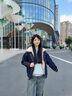 森馬（Semir）商場(chǎng)同款|森柔牛仔外套女冬季毛領(lǐng)分割oversize夾棉2025新款夾克 原色牛仔98101 S 曬單實(shí)拍圖