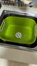 家の物語(yǔ)（KATEI STORY）韓國進(jìn)口塑料洗菜盆水果蔬菜籃廚房移動(dòng)水槽洗碗盆帶把手瀝水籃 綠色 曬單實(shí)拍圖