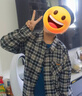多多家【色織小格 磨毛襯衫】男童百搭襯衣2025春秋款兒童休閑長(cháng)袖外套 曬單實(shí)拍圖