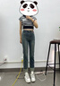 FSHE復古煙管小個子秋款新款2025彈力顯瘦高腰直筒褲分牛仔褲 656藍色-八分 156cm以下拍 S 【體重86-97斤】 曬單實拍圖