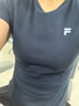 FILA FUSION斐樂(lè )潮牌女子針織短袖衫2025秋季新款時(shí)尚休閑緊身T恤 寶石深藍-DB M 165/84A/M 曬單實(shí)拍圖