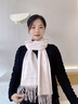 瑪麗亞·古琦（MARJA KURKI）羊毛圍巾女冬季款 保暖羊絨圍脖送女友禮盒裝簡(jiǎn)約風(fēng) 米色 曬單實(shí)拍圖