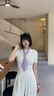 BIBK日本女士絲巾復(fù)古紫色碎花長條絲巾系脖發(fā)帶復(fù)古高級(jí)感細(xì)窄領(lǐng)巾 紫色碎花 曬單實(shí)拍圖