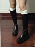 大東薇DADONGWEI彈力長(cháng)筒瘦瘦靴子女款增高厚底長(cháng)靴女2025新款秋冬加絨高筒騎士靴 黑色 37 曬單實(shí)拍圖