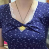 金枝玉葉 足銀9999描金平安鎖吊墜新中式琺瑯彩銀項鏈女七夕禮物 金枝玉葉足銀吊墜十編繩 約11克 曬單實拍圖