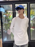 真維斯（Jeanswest）2件裝純棉長(zhǎng)袖男t恤春秋款美式復(fù)古百搭重磅打底衫青少年內(nèi)搭上衣 【2件裝】白色(純色)+棕櫚綠(純色) M (170) (30天質(zhì)量問(wèn)題全額退) 曬單實(shí)拍圖