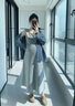 革曼孕婦裝套裝秋季2025韓版慵懶風(fēng)春秋襯衫孕婦連衣裙兩件套背心長(cháng)裙 淺灰吊帶裙 XL 曬單實(shí)拍圖
