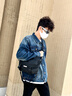 七匹狼考杜拉面料斜挎包男士大容量單肩包背包機能胸包運動(dòng)通勤小背包男 中號（升級考杜拉面料）可裝9.7iPad 曬單實(shí)拍圖