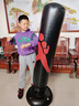 木允瑤兒童拳擊不倒翁沙袋家用充氣拳擊柱立式小孩散打拳靶沙包訓練器材 加厚耐打皮【1.2m黑色】送打氣筒 曬單實(shí)拍圖