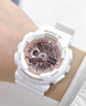 卡西歐（CASIO）手表女BABY-G多功能時(shí)尚防水運動(dòng)學(xué)生考試電子石英女表禮物送女友 BA-110RG-7A/XRG-7A 奶油白粉 曬單實(shí)拍圖
